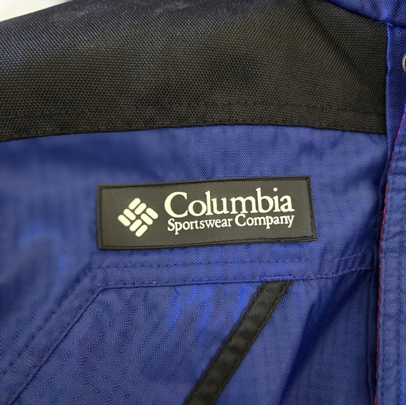 Vintage Y2K Columbia Sportswear Ski Jacket 80s 90s Blue Red Hooded Parka L - Picture 7 of 16